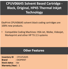 Load image into Gallery viewer, Coding Cartridge - CPUV06645 (Black) - Solvent Based
