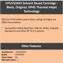 Load image into Gallery viewer, Coding Cartridge - CPUV52645 (Black) - Solvent Based
