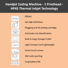 Load image into Gallery viewer, Coding Machine - 1 Printhead - HandJet
